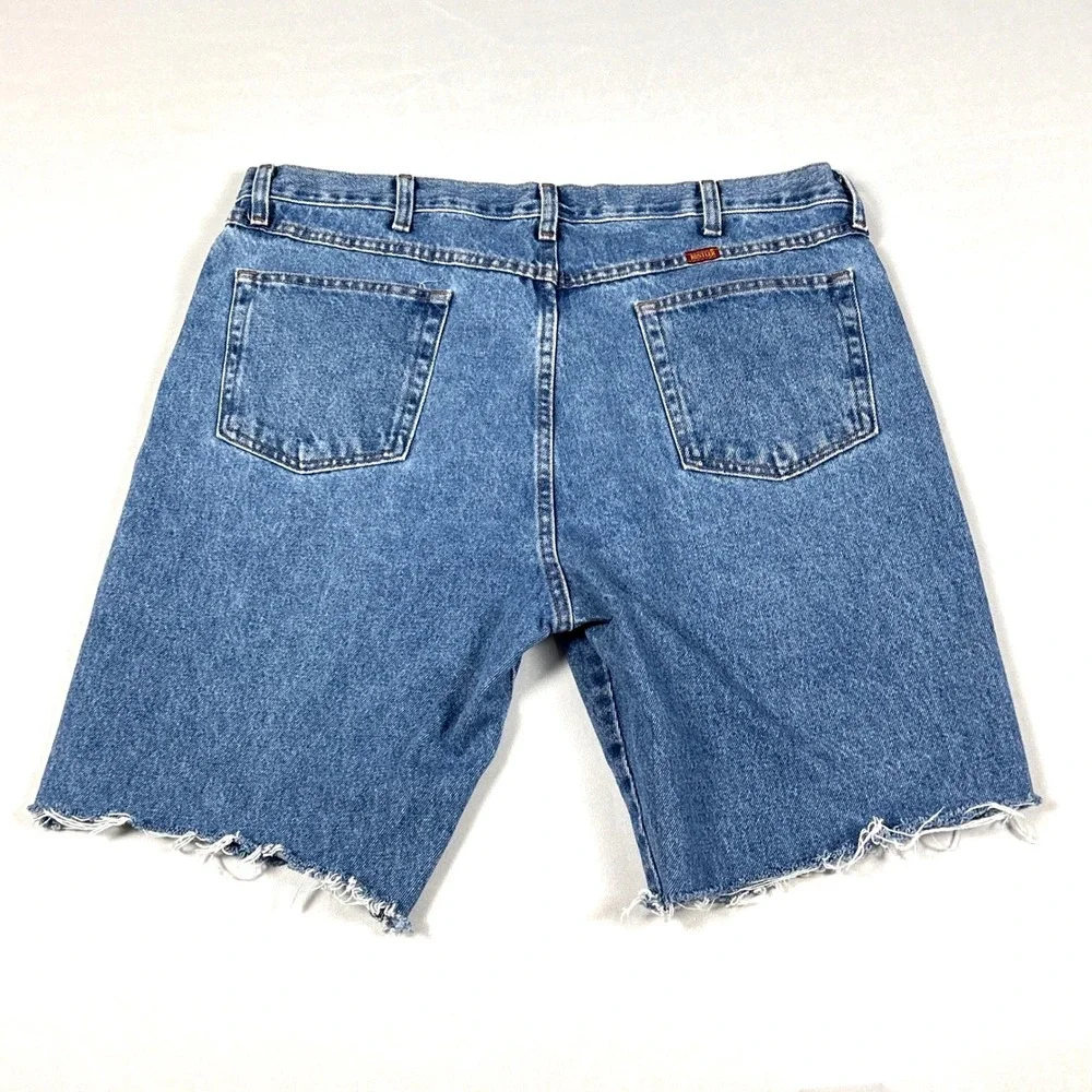 Rustler Cut Off Denim Jean Shorts Mens 40 Blue Cotton Jorts Grunge Gorpcore